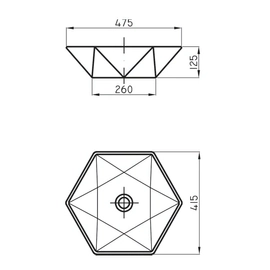 Bacha de lavatorio Ferrum milos estrella BMLS-BH-004-BL