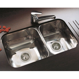 Bacha de cocina doble Johnson R63/18 con antirrebalse