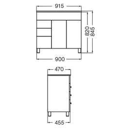 Mueble vanitory Ferrum 90cm cadria sin mesada CDR-MB-023-MO
