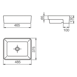 Bacha de lavatorio Ferrum dongio semiencastrar fina DON-BH 081-BL