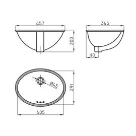Bacha de baño Ferrum 46x34x19cm armonica arianna ARM-BH-100-BL