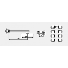 Griferia Baño Hidromet Duchador 3 vias Escosesa Sun 4545