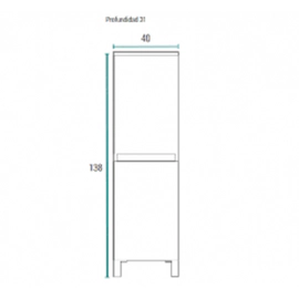 Armario Schneider Aqua Glass Carvalho 40 cm