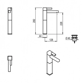 Griferia Lavatorio Monoc Hidromet One Block Alto Negro