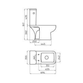 Inodoro Largo Ferrum Trento s/deposito TRE-IN-004-BL bco