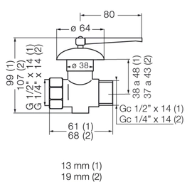Llave para gas FV reforzada M-H 19 mm 0822.01-19