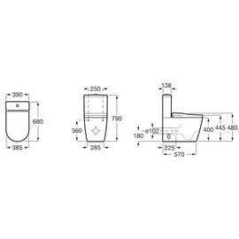 Inodoro Roca in wash smart toilet rimless con depósito y tapa A80306L001