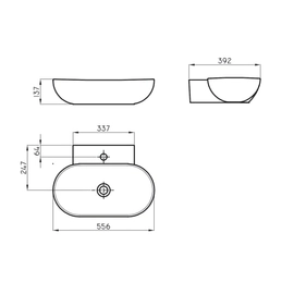 Bacha de lavatorio Ferrum milos de apoyo blanca MLS-BH-080-BL