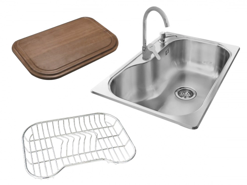 Bacha Cocina Luxor Mini Johnson Si71A+Griferia+Accesorios