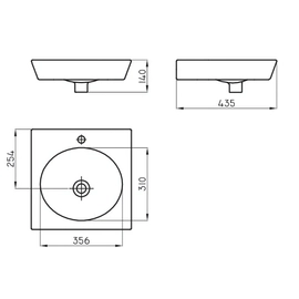 Bacha de lavatorio Ferrum tori de apoyar 1 ag blanca TOR-BH-050-BL