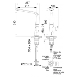 Grifería de cocina FV aromo monocomando tactil 0411.04/D8E-CR