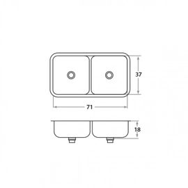 Bacha de Cocina Mi Pileta bajomesada doble Ac 306