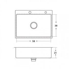 Bacha de cocina Mi Pileta encastrable Simple Etna AC715E