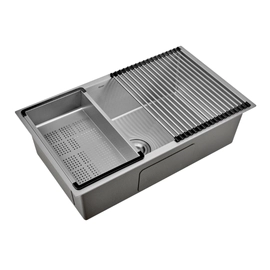 Bacha emb cocina c/accesorios Peirano 750x450x220 Nickel Brushed Bai01ni(B)