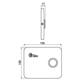 Tapa FV inodoros con boton slim para válvula 0378.02-CR