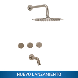 Griferia ducha pared c/trasnsferencia Peirano Fabric Niquel 80-100NI