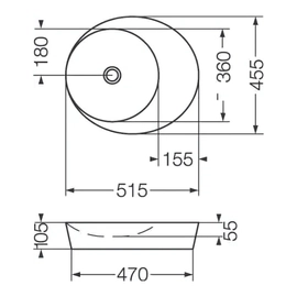 Bacha de lavatorio Ferrum temple ovalada blanca LWOF-B