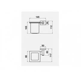 Accesorios Baño Andez Portavaso Cepillo Cuadrato