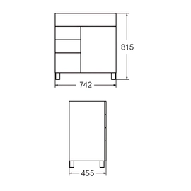 Mueble vanitory Ferrum 75 cm cadria marron sin mesada CDR-MB-013-MO
