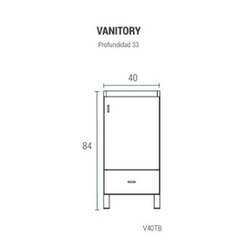 Mueble Schneider Terra Basic 40 Bco. sin mesada