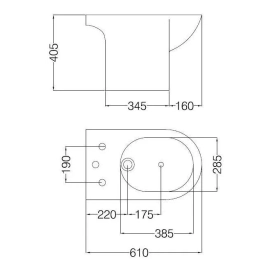 Sanitarios Bidet Ferrum Qubiq 3 Agujeros Blanco