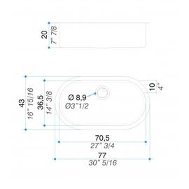 Bacha de cocina simple Johnson Curve SI77A