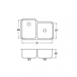 Bacha de cocina Mi Pileta bajo mesada doble 604