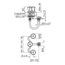 Grifería de bidet FV gredos 0295/C8-CR
