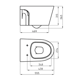 Inodoro Ferrum marina corto de colgar negro MAR-IN-009-NE