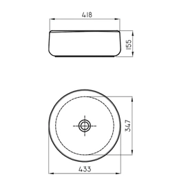 Bacha de lavatorio Ferrum 43 cm milos cilindrica MLS-BH-006-BL