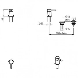 Griferia de bidet Hidromet Vector c/transf black 42102