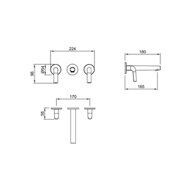 Griferia lavatorio pared Peirano Live cromo 62-199