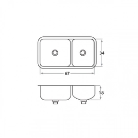 Bacha de cocina Mi Pileta doble bajo mesada 345