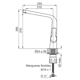 Grifería de cocina FV aromo monocomando 0411.04/D8-CR