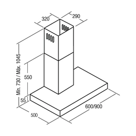 Campana Cata Linea S pared 90 2673
