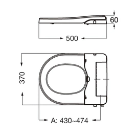 Tapa de inodoro Ferrum traful asiento con sistema de bidet blanca