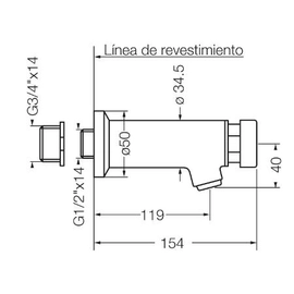 Griferia Fv 360.01 Pressmatic canilla servicio pared