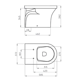 Inodoro corto Ferrum varese s/tapa blanco VSE-IN-002-BL