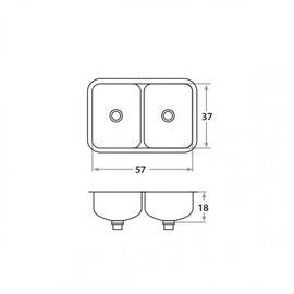 Bacha de cocina Mi Pileta Bajo mesada doble Ac 304