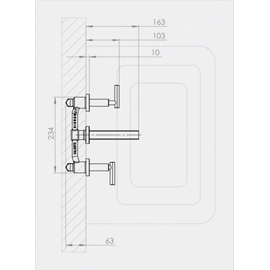 Griferia de lavatorio Hidromet Flat pared cruz cr 84180