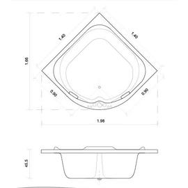 Bañera Versailles Cuore solo casco 140x140 bco