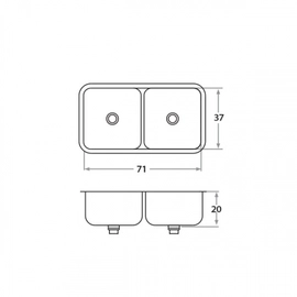 Bacha de cocina Mi Pileta Doble Bajo mesada Ac 406