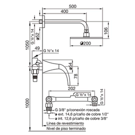 Grifería de ducha FV alesia lever sin transferencia 0109/49L-CR