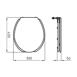 Tapa de inodoro Ferrum espacio asiento blanco ESP-TP-007-BL