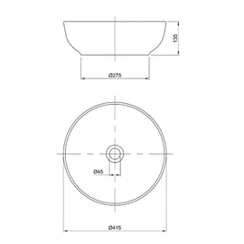 Bacha de lavatorio Peirano 415x135 circula blanca BCH06