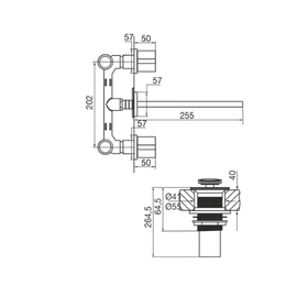 Griferia lavat pared Novum Edge FR203/J3 BG