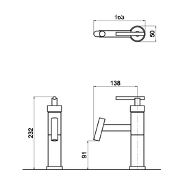 Griferia de lavatorio Monocomando bajo Andez Giraffe cr