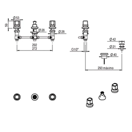 Grifería de bidet Hidromet semplice cromo 70012CR
