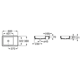 Lavatorio encimera Roca Horizon blanco A32727500B