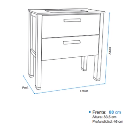 Mueble Campi Classic 80 c/mesada de loza 1Ag